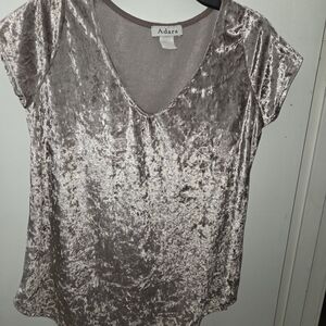 Women's Crushed Velvet Tee - Silver